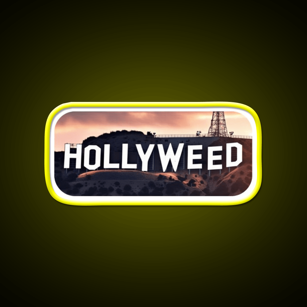 Hollyweed Hemp Inspired Green Leaf Led Neon Sign Rgb Color - Shineneon