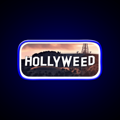 Hollyweed Hemp Inspired Green Leaf Led Neon Sign Rgb Color - Shineneon