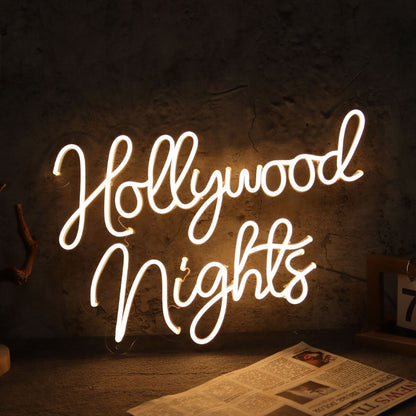 Hollywood Nights Led Neon Sign For City And Nightlife Decor | Shineneon