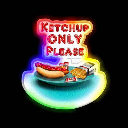 Holmes Ketchup Only Fast Food Led Neon Sign For Burger Place Rgb Color - LED neon sign close-up detail