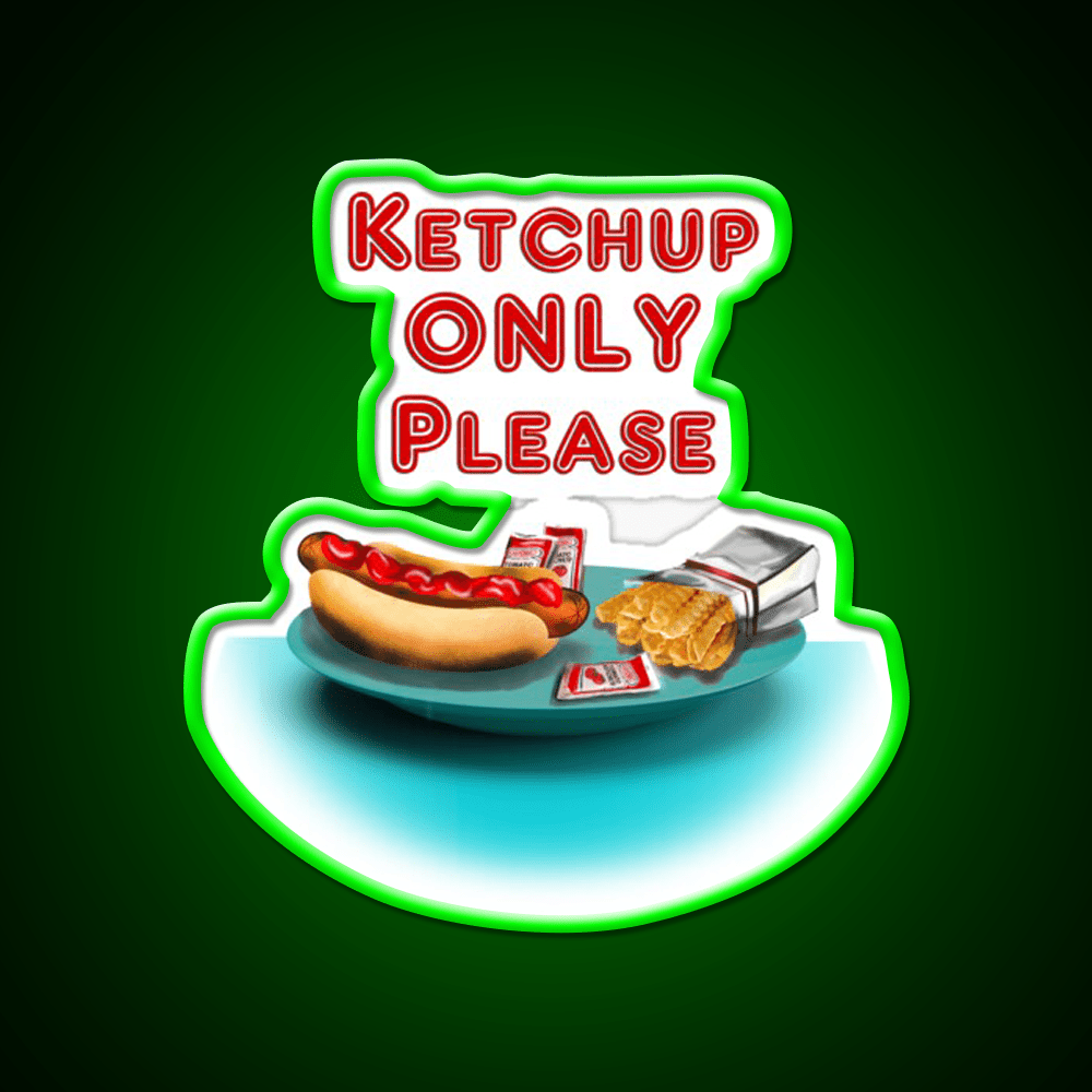 Holmes Ketchup Only Fast Food Led Neon Sign For Burger Place Rgb Color - Shineneon