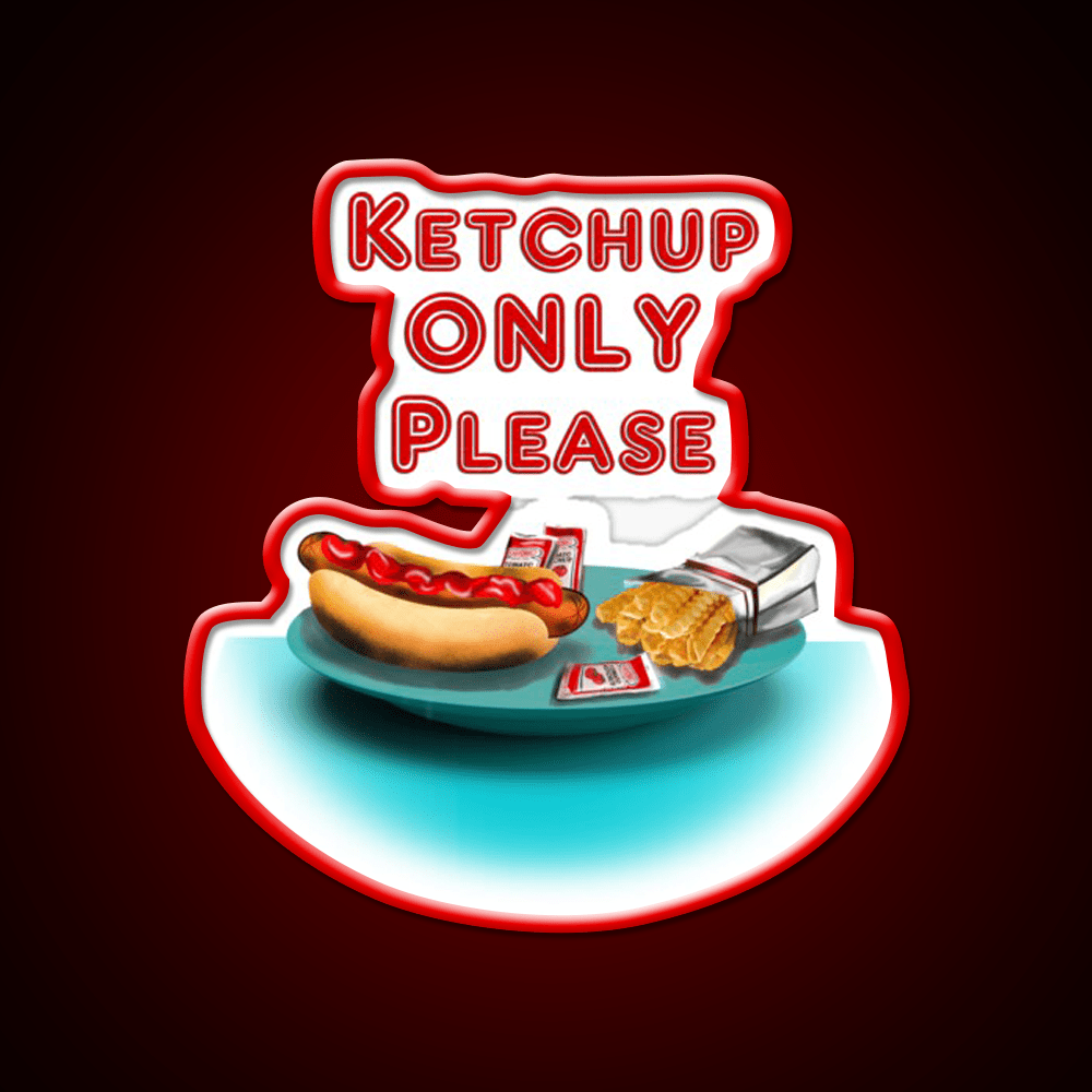 Holmes Ketchup Only Fast Food Led Neon Sign For Burger Place Rgb Color - Shineneon