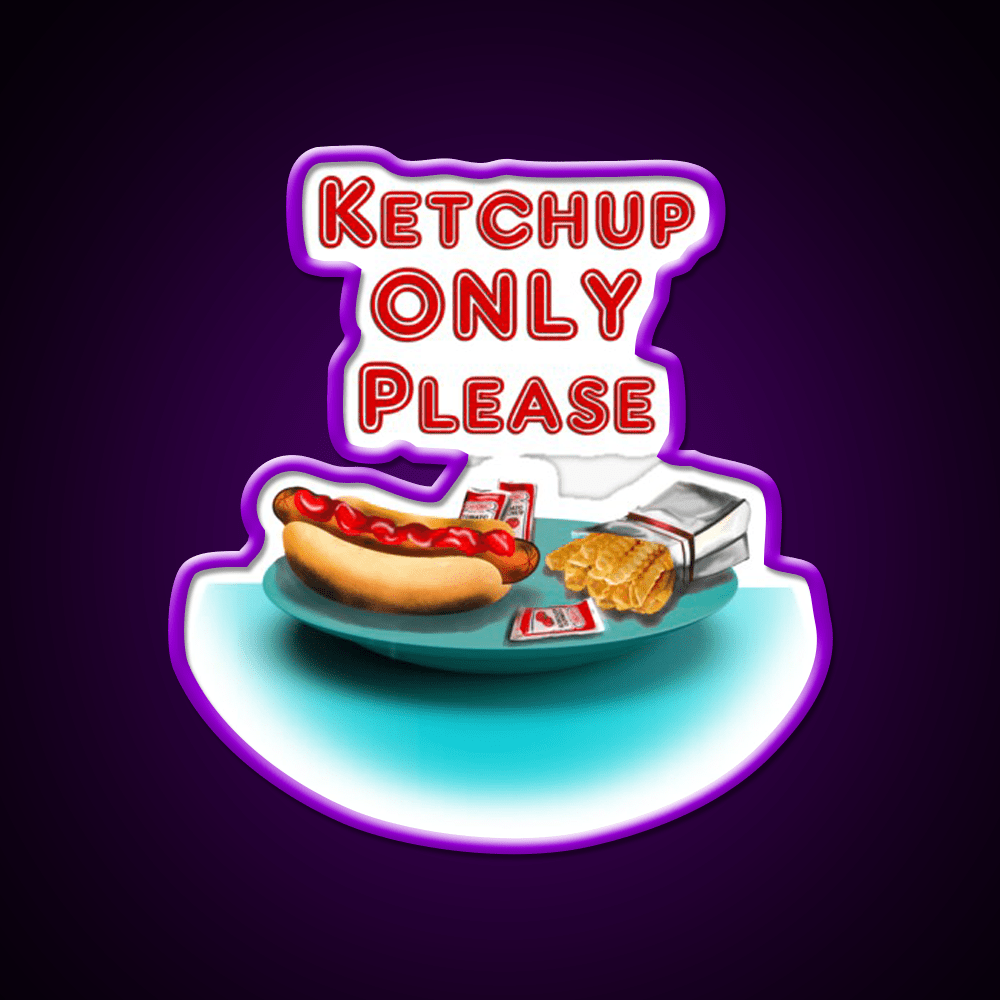 Holmes Ketchup Only Fast Food Led Neon Sign For Burger Place Rgb Color - Shineneon