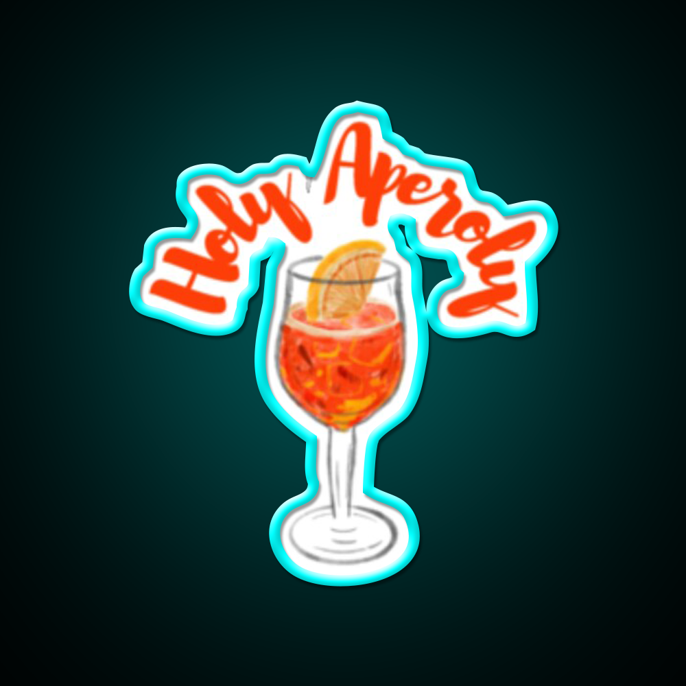 Holy Aperitif Cocktail Bar Decor Led Neon Sign Rgb Color - Size and dimension reference