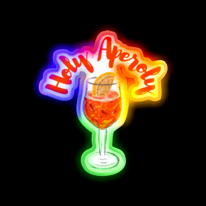 Holy Aperitif Cocktail Bar Decor Led Neon Sign Rgb Color - LED neon sign close-up detail