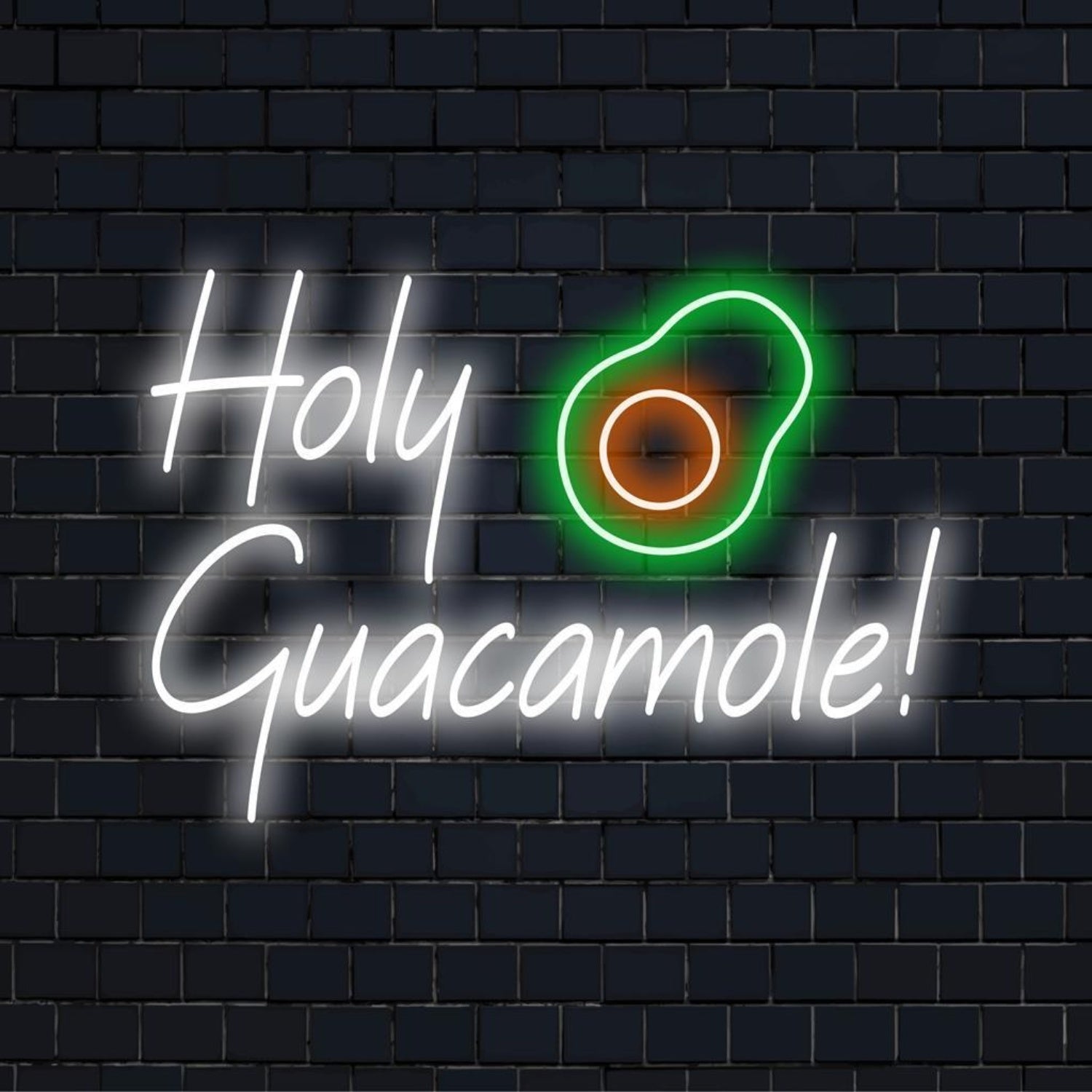 Holy Guacamole Avocado Green-Orange Led Neon Sign For Restaurant Cafe Decor | Shineneon