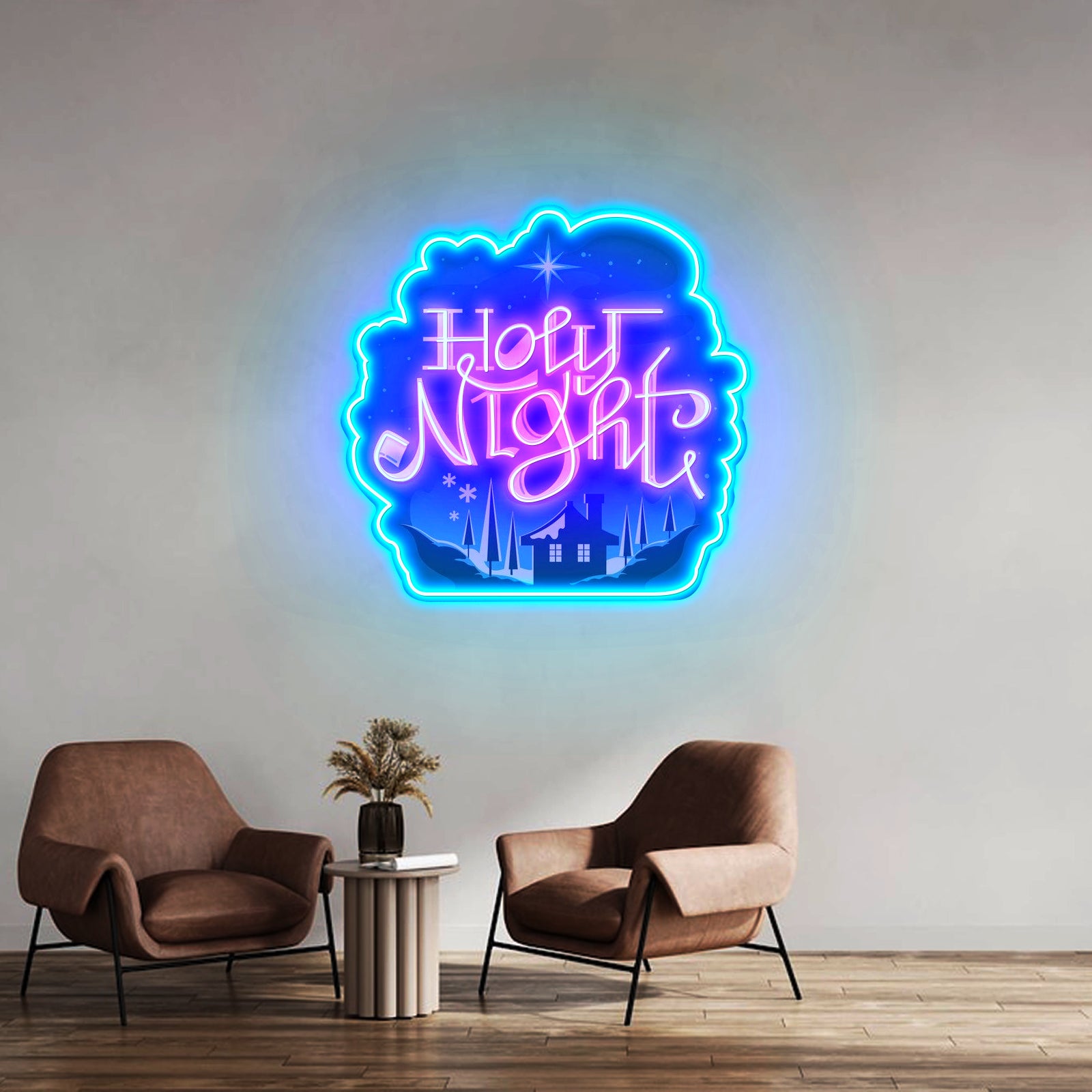 Holy Night Xmas Led Neon Acrylic Artwork For Sale