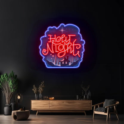 Holy Night Xmas Led Neon Acrylic Artwork For Sale