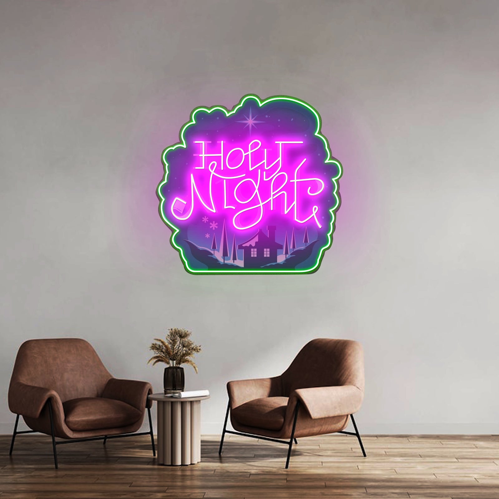 Holy Night Xmas Led Neon Acrylic Artwork For Sale