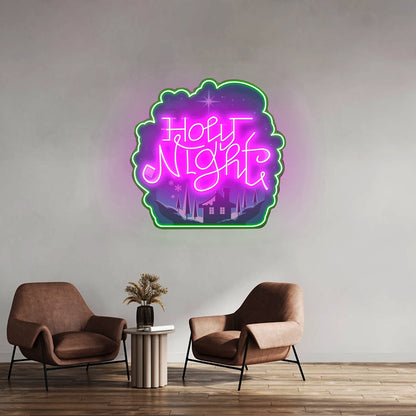 Holy Night Xmas Led Neon Acrylic Artwork For Sale