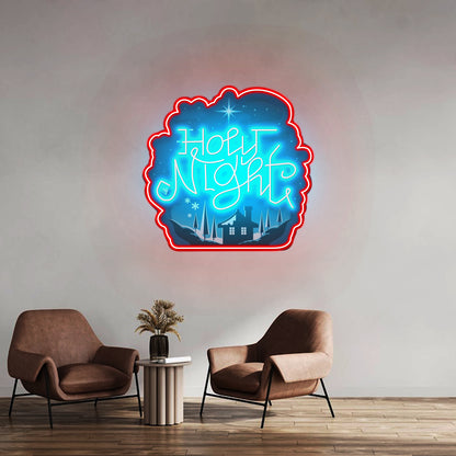 Hometown Cha Cha Cha Rainy Beach Artwork Large Neon Signs - LED neon sign view 10