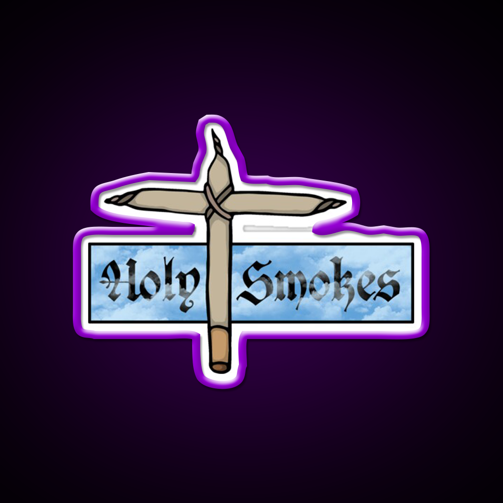 Holy Smokes Hemp Inspired Green Leaf Led Neon Sign Rgb Color - LED neon sign view 9