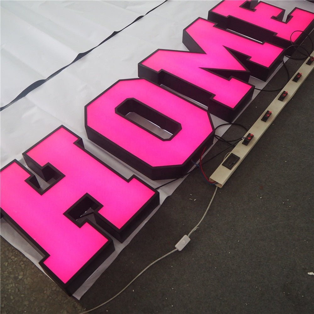 Home 3D Frontlit And Backlit Channel Letter Led Light Sign - Shineneon
