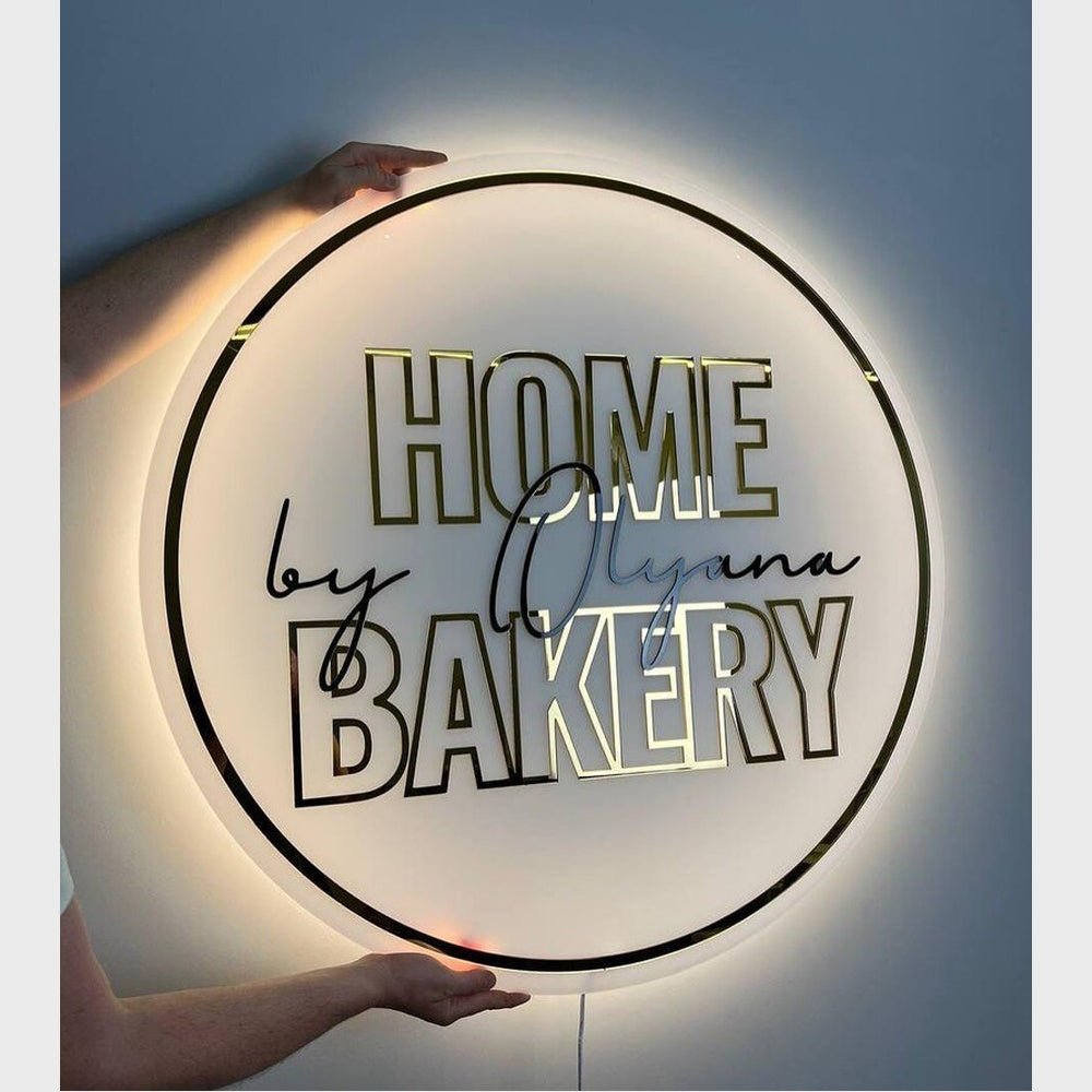 Home Bakery Acrylic Business Logo Sign - Shineneon