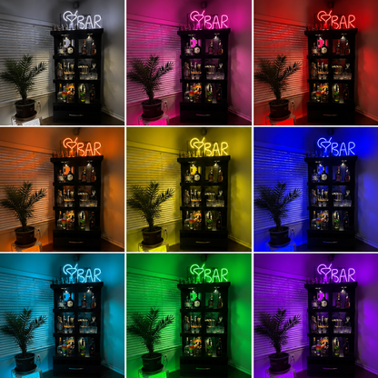 Home Bar Wall Art LED Neon Sign color grid