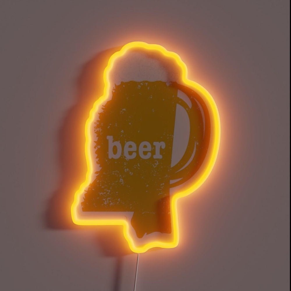 Home Brew Beer Funny Mississippi Beer Apparel Rgb Led Neon Sign - Shineneon