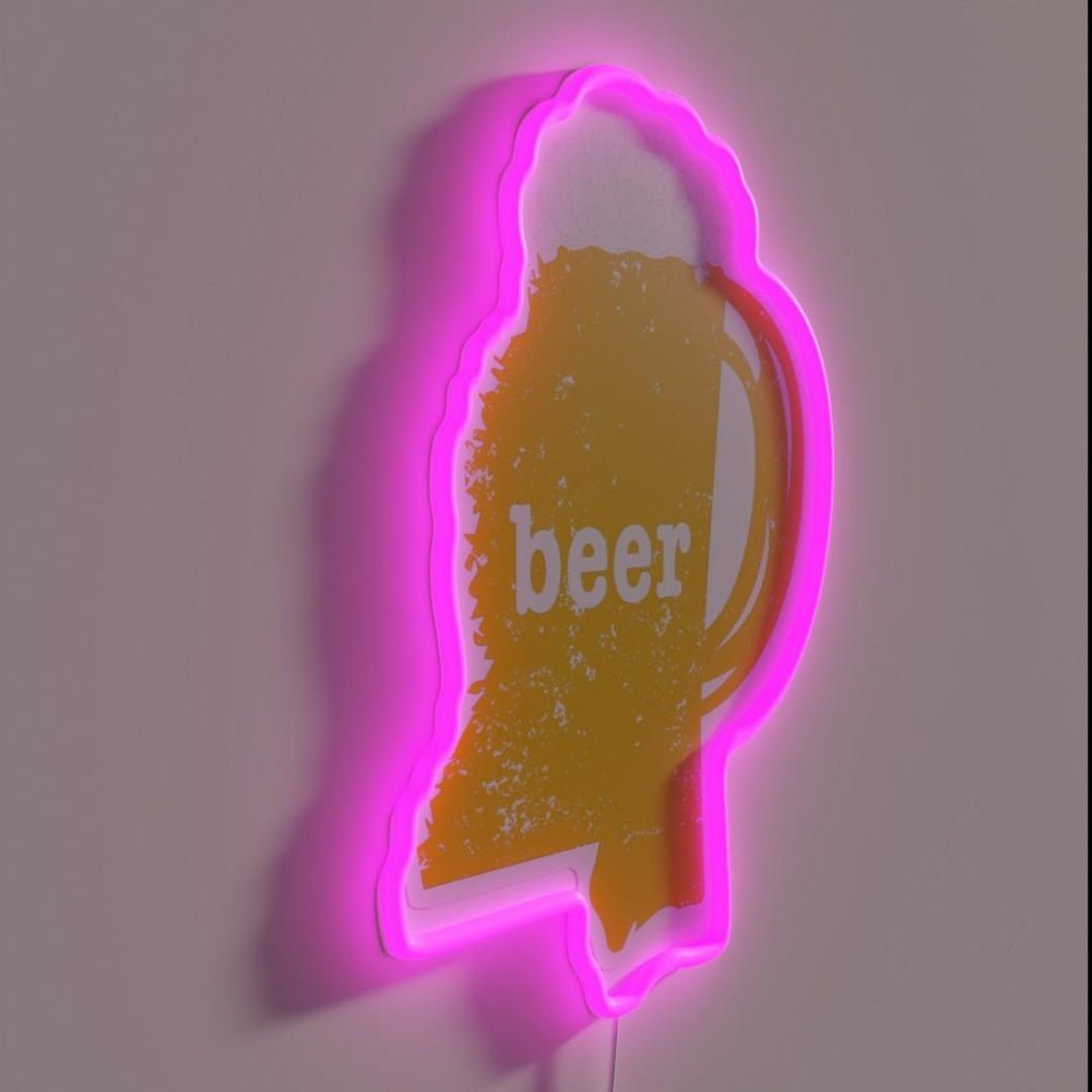 Home Brew Beer Funny Mississippi Beer Apparel Rgb Led Neon Sign - Shineneon
