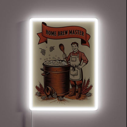 Home Brew Master Retro Beer Brewing Design Rgb Led Neon Sign - Shineneon