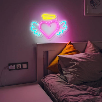 Home Decor Angelic Deep Pink Heart Neon Sign | Shineneon