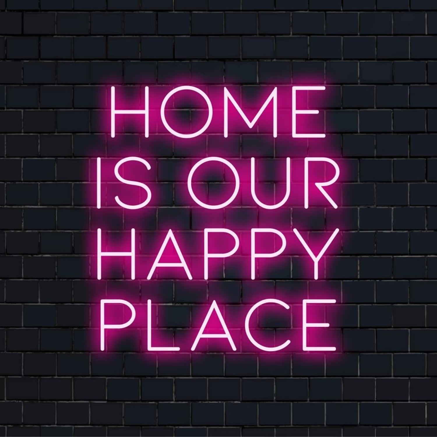 Home Is Our Happy Place Pink Led Neon Sign For Family Room Wall Decor | Shineneon