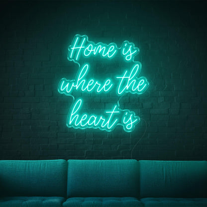 Home Is Where The Heart Is Bright Pink Led Neon Sign For Living Room Wall Art | Shineneon