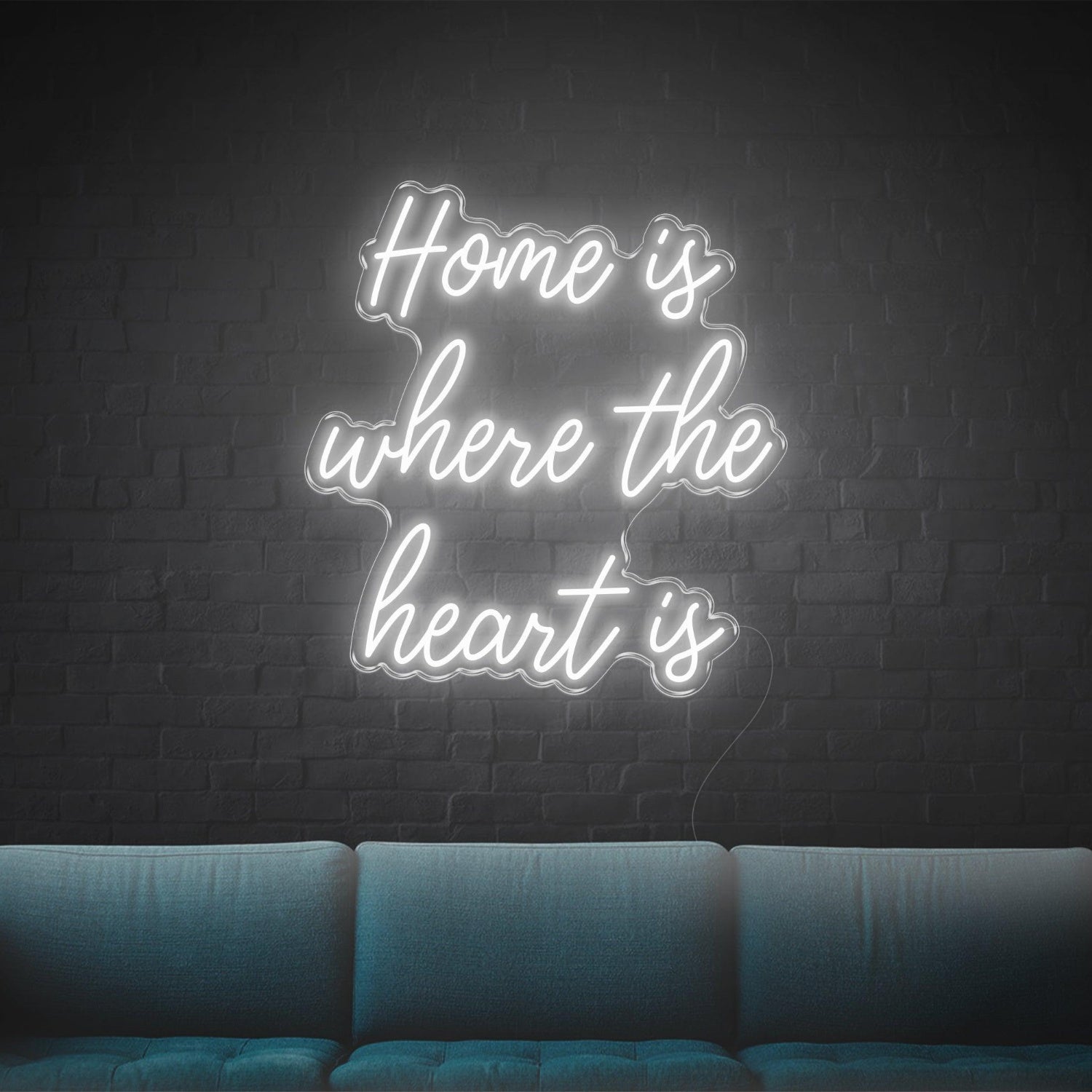 Home Is Where The Heart Is Bright Pink Led Neon Sign For Living Room Wall Art | Shineneon