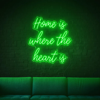 Home Is Where The Heart Is Bright Pink Led Neon Sign For Living Room Wall Art | Shineneon
