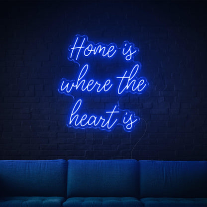 Home Is Where The Heart Is Bright Pink Led Neon Sign For Living Room Wall Art | Shineneon