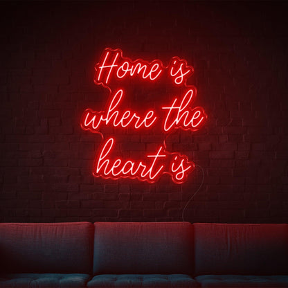 Home Is Where The Heart Is Bright Pink Led Neon Sign For Living Room Wall Art | Shineneon