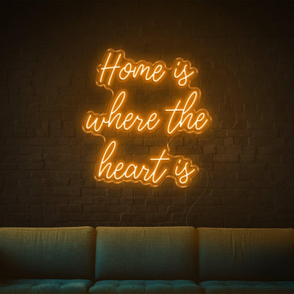 Home Is Where The Heart Is Bright Pink Led Neon Sign For Living Room Wall Art | Shineneon