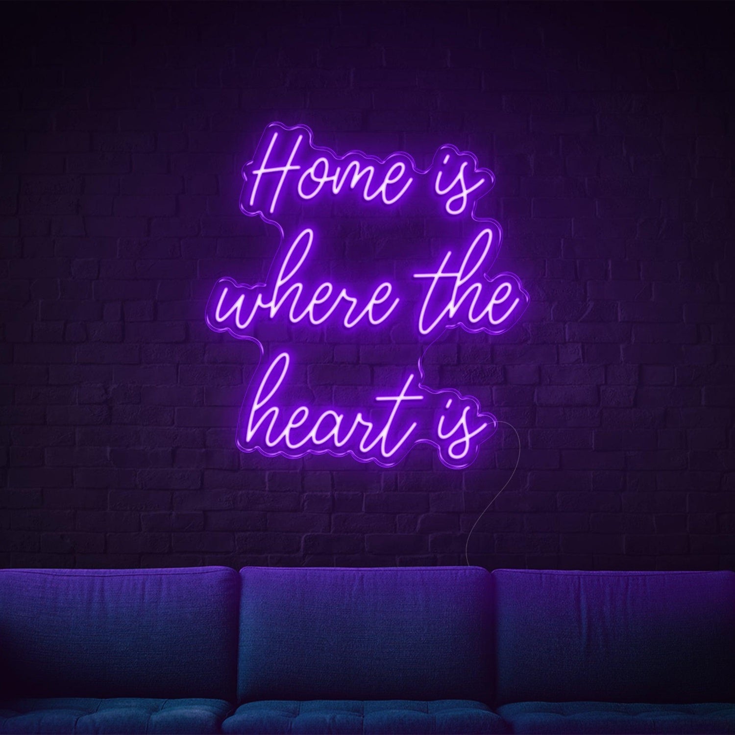 Home Is Where The Heart Is Bright Pink Led Neon Sign For Living Room Wall Art | Shineneon