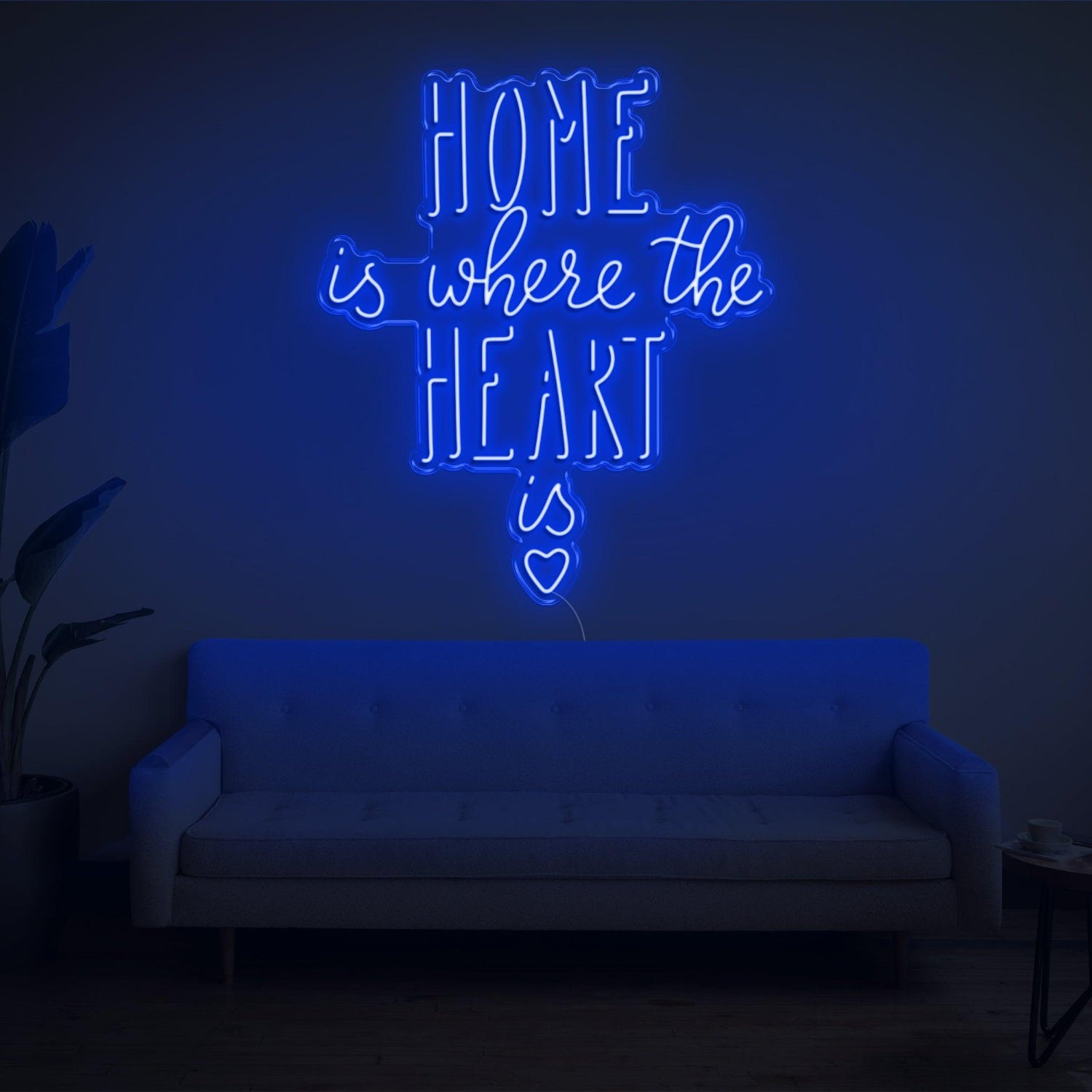 Home Is Where The Heart Is Warm Yellow Heart Led Neon Sign For Home Decor | Shineneon