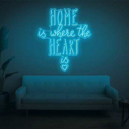 Home Is Where The Heart Is Warm Yellow Heart Led Neon Sign For Home Decor | Shineneon