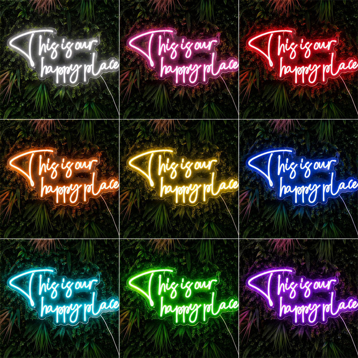 Home Lounge Square Wall Decor LED Neon Sign Home Art Home Neon Art color grid