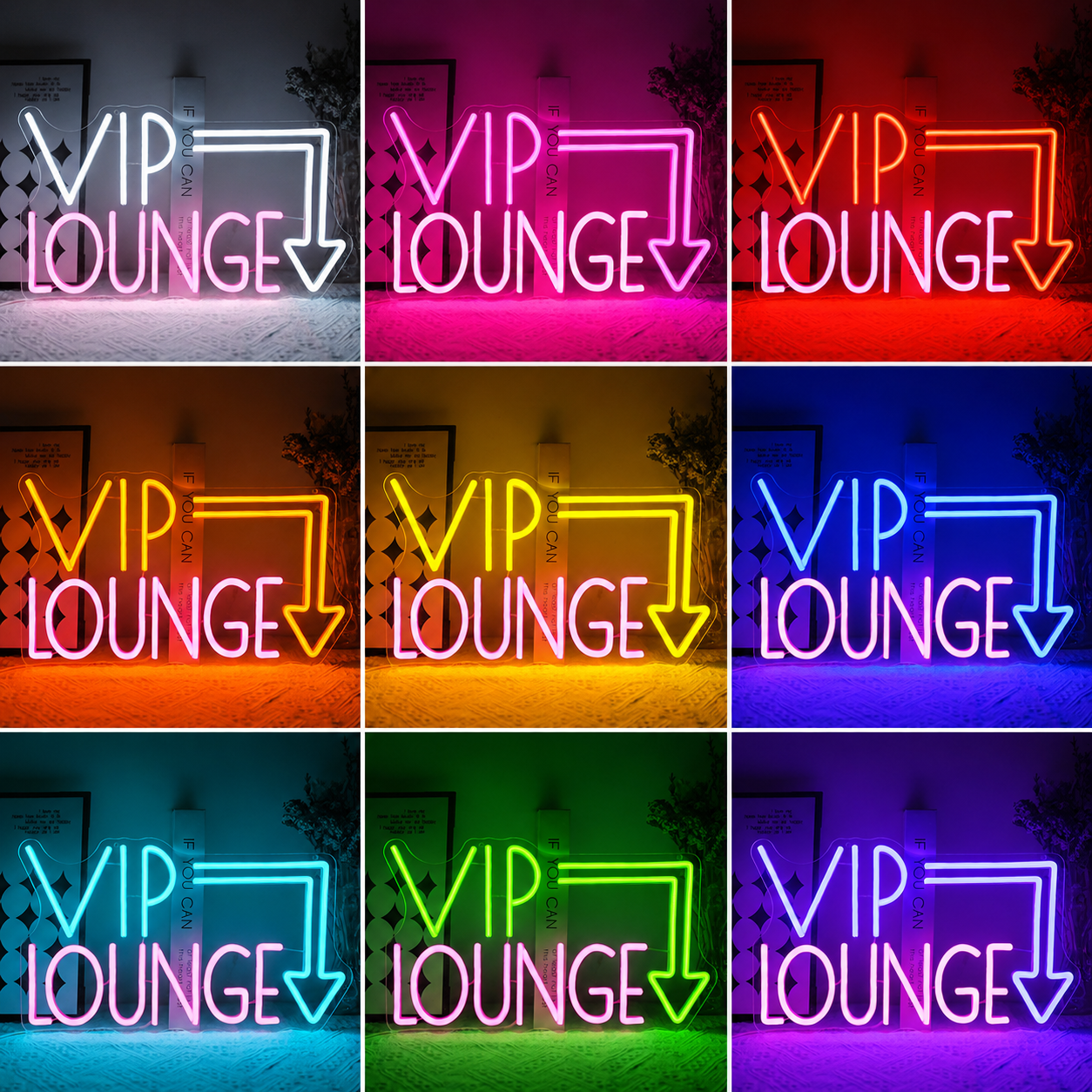 Home Lounge Wall Decor LED Neon Sign Wall Art color grid