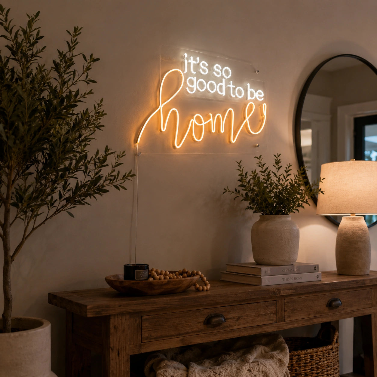 Home Script Wall Neon Sign LED Neon Sign real lifestyle scene