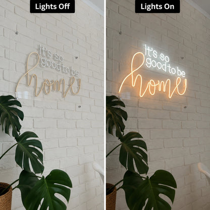 Home Script Wall Neon Sign LED Neon Sign day and night comparison
