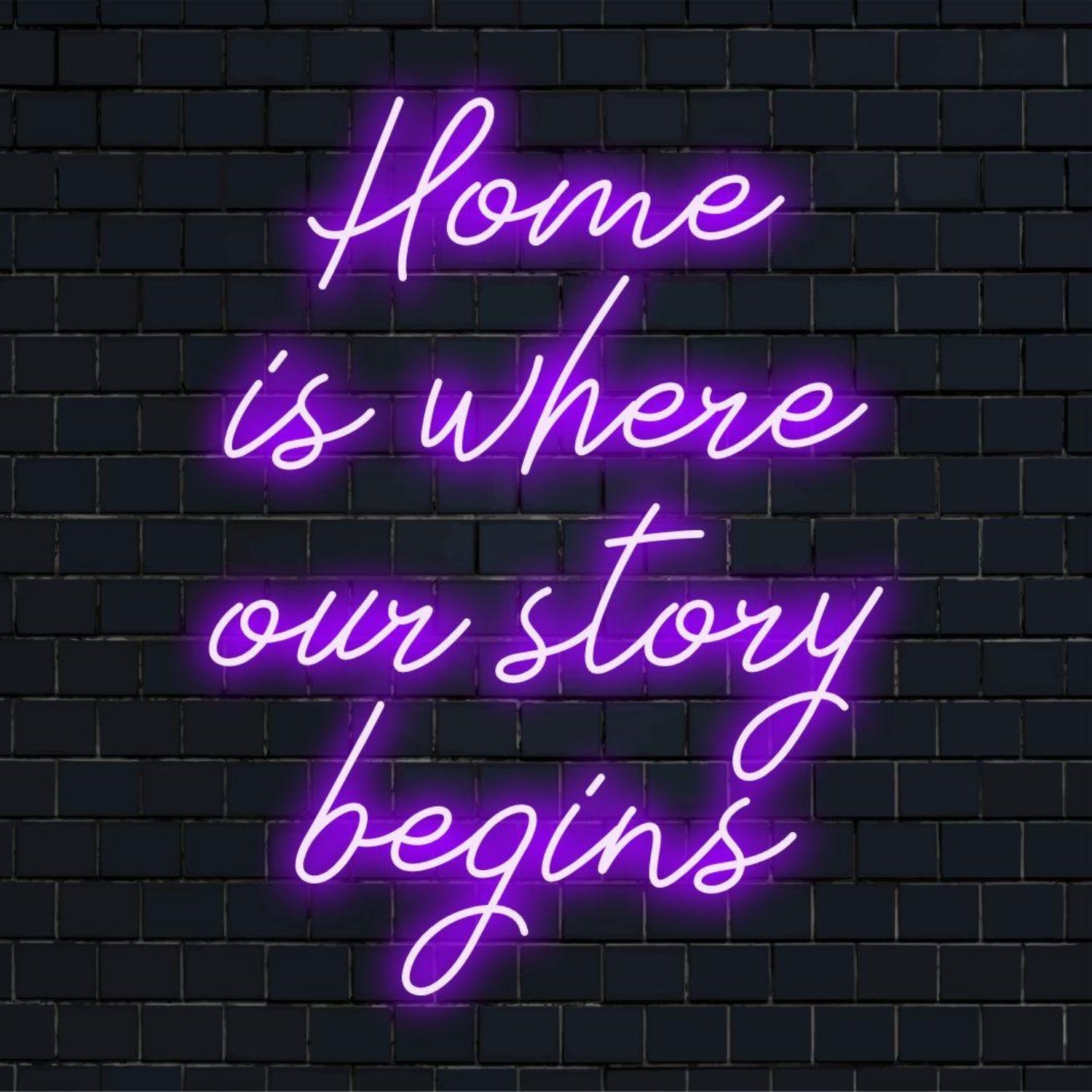 Home Story Begins Purple Led Neon Sign For Wall Decor | Shineneon