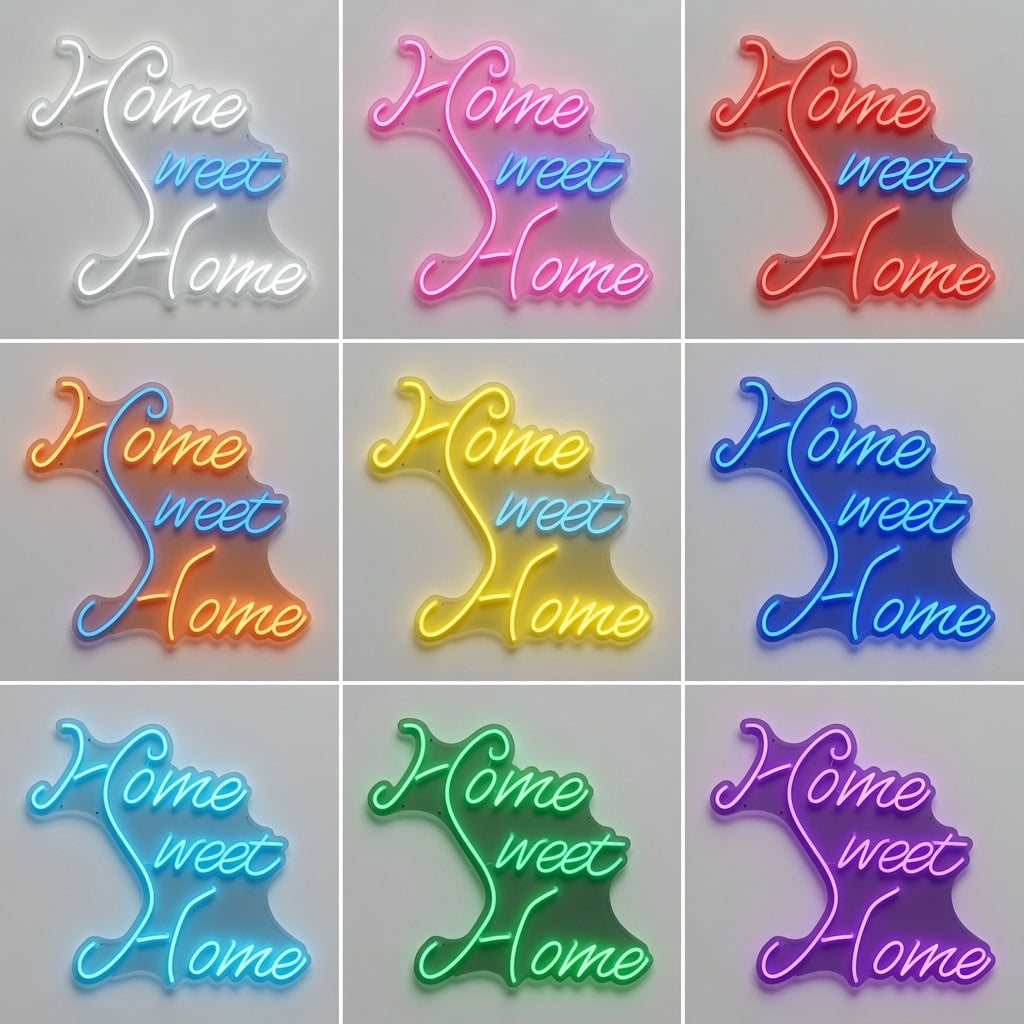 Home Sweet Home Handwritten LED Neon Sign - 05 Color Grid