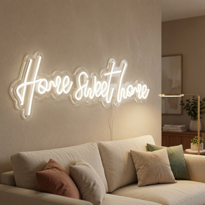 Home Sweet Home LED Neon Sign Living Room Decor - 03 Real Lifestyle Scene
