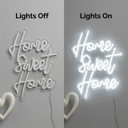 Home Sweet Home LED Neon Sign Living Room Decor Wall Neon Sign - 06 Day Night Comparison