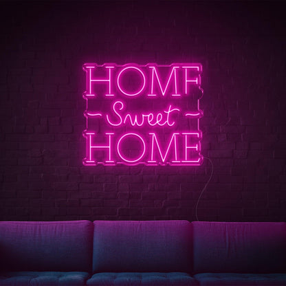 Home Sweet Home Led Neon Sign White Dual Font Design For Cozy Indoor Wall Decor | Shineneon