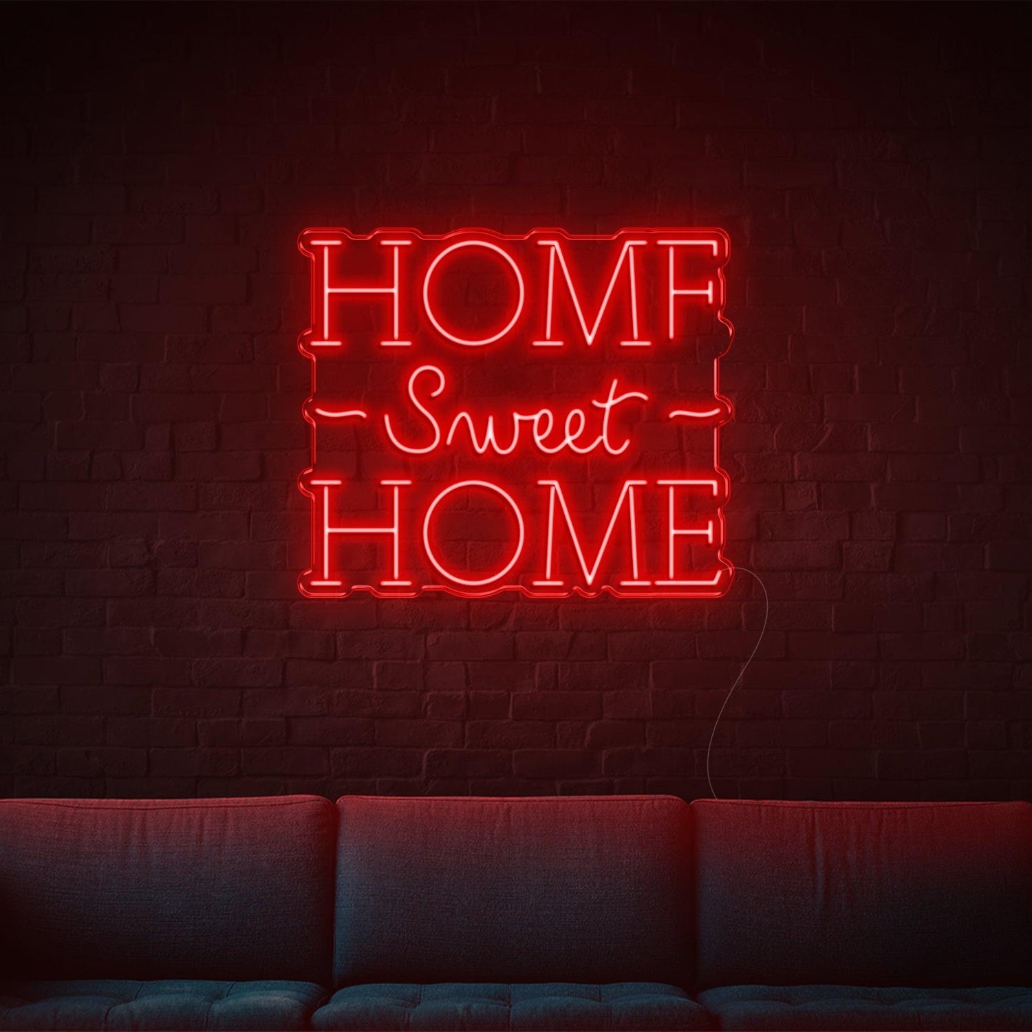 Home Sweet Home Led Neon Sign White Dual Font Design For Cozy Indoor Wall Decor | Shineneon