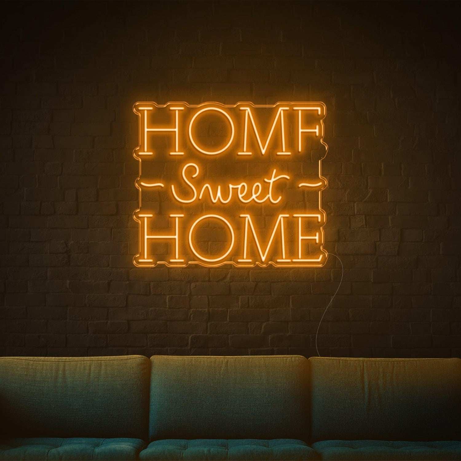 Home Sweet Home Led Neon Sign White Dual Font Design For Cozy Indoor Wall Decor | Shineneon