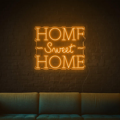 Home Sweet Home Led Neon Sign White Dual Font Design For Cozy Indoor Wall Decor | Shineneon