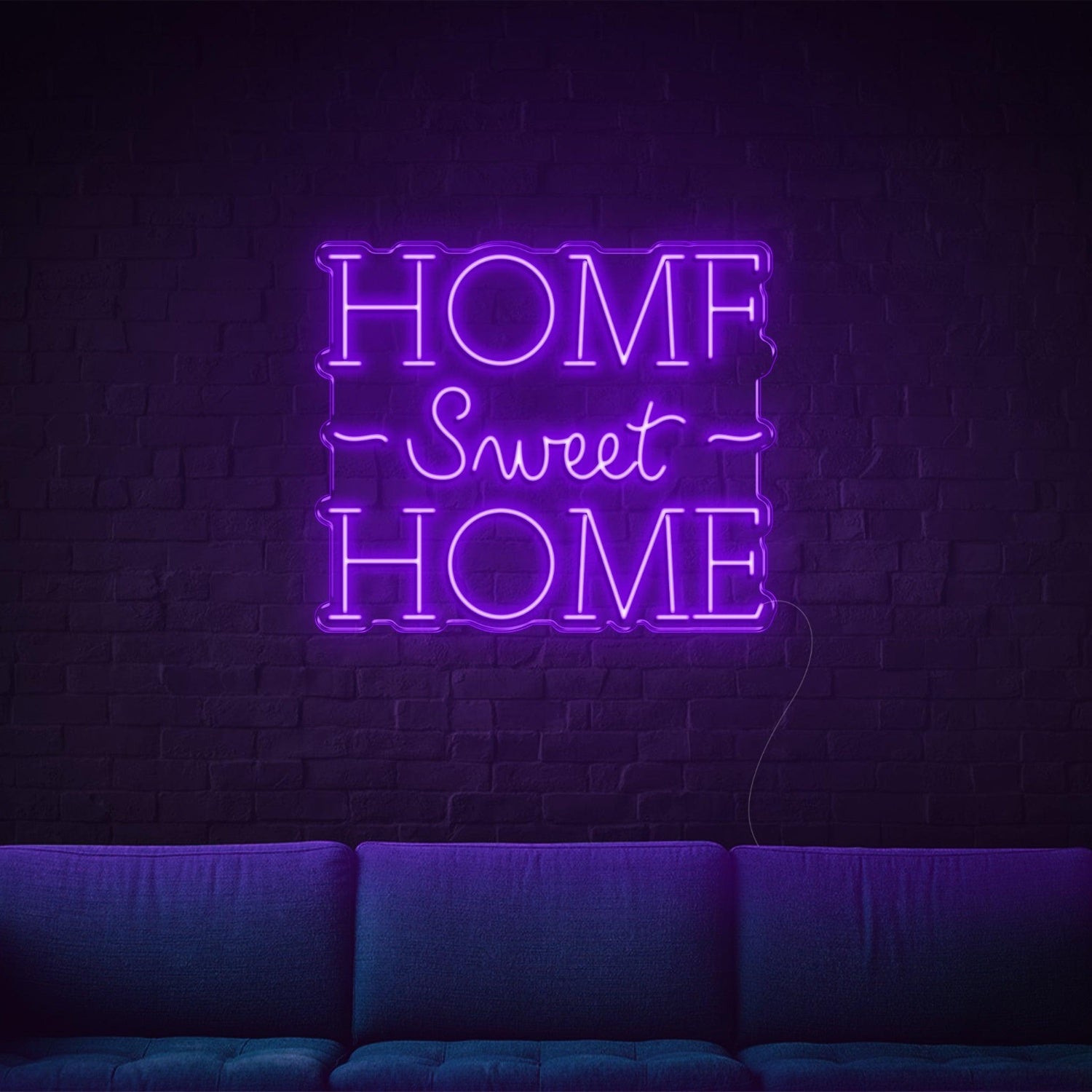 Home Sweet Home Led Neon Sign White Dual Font Design For Cozy Indoor Wall Decor | Shineneon
