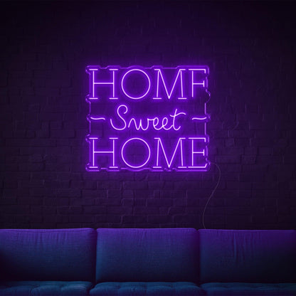 Home Sweet Home Led Neon Sign White Dual Font Design For Cozy Indoor Wall Decor | Shineneon