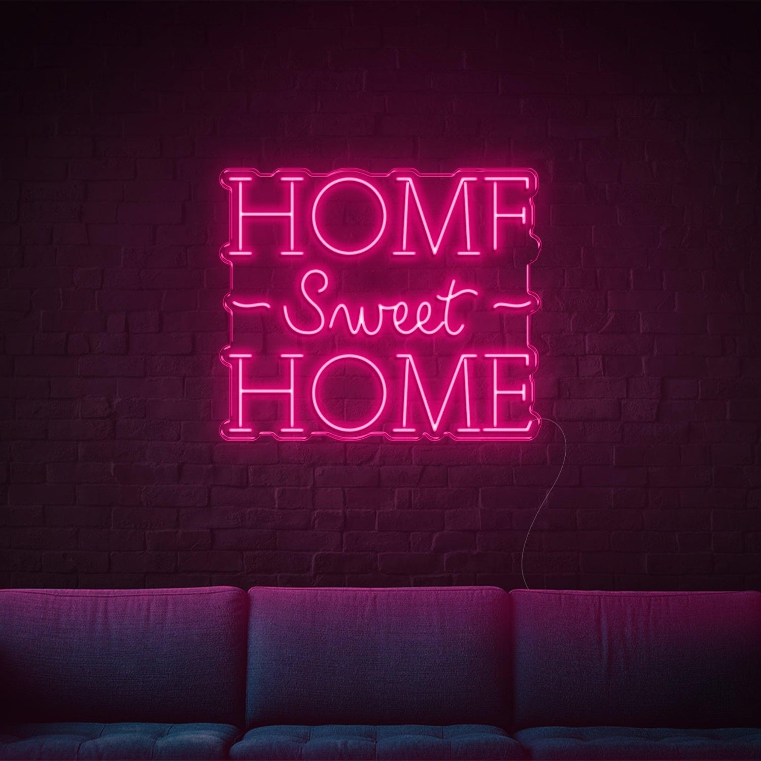 Home Sweet Home Led Neon Sign White Dual Font Design For Cozy Indoor Wall Decor | Shineneon