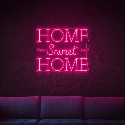 Home Sweet Home Led Neon Sign White Dual Font Design For Cozy Indoor Wall Decor | Shineneon