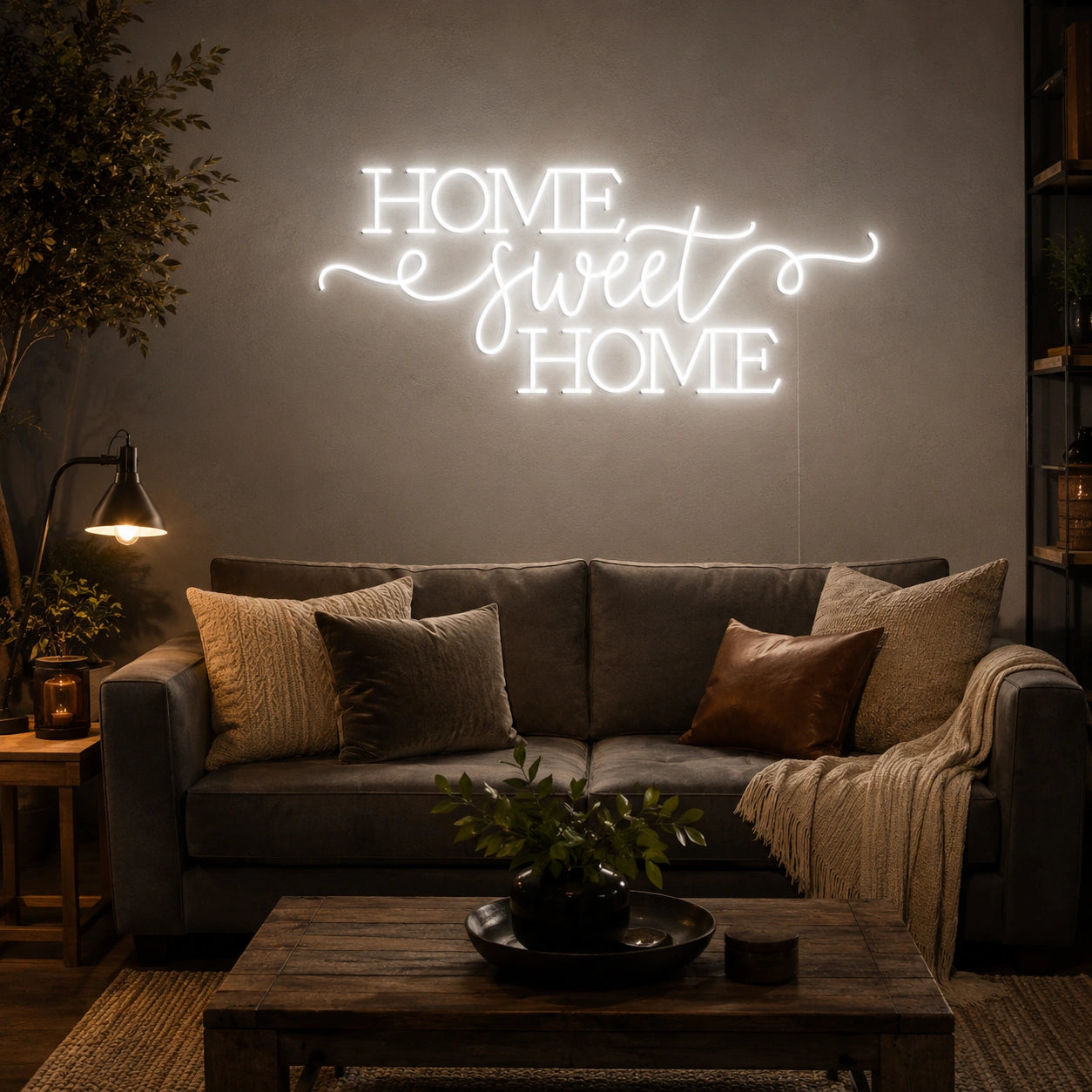 Home Sweet Home Man Cave LED Neon Sign real lifestyle scene